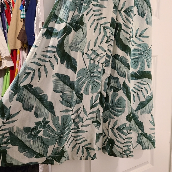 Johanna Ortiz x H&M Linen Blend Green Palm Leaf Dress - Picture 5 of 6